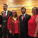 Labor Party councillors celebrate two of their own, George Brticevic and Meg Oates, being voted in as mayor and deputy mayor two years ago.